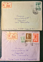 Лот 0343 - 1939. Два почтовых отправления с франкировками спортивными марками