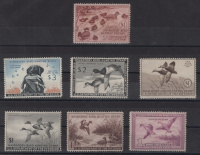 Лот 0164 - United States - Revenue Stamps Duck Hunting Permit Stamps. США. Набор из 7 марок
