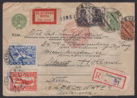 Лот 1238 - 1934 г. Две не почтовые марки на авиа письме из Архангельска (20.05.1934) в Голландию