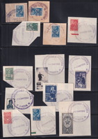 Лот 0392 - Набор вырезок со штемпелями Закарпатской Украины на советских марках
