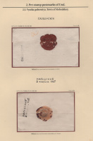 Лот 0571 - 1835-1857 г. Лист выставочной коллекции. Два письма из Слободского