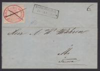 Лот 1328 - 1858. Франкировка маркой №2 на письме из Bjorneborg (15/05/1858) в Або.