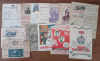 Лот 0155 - Набор из 13 воинских иллюстрированных отправлений: 7 секреток, 5 открыток