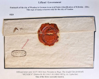 Лот 0821 - 1824. Домарочное письмо из Вендена в Ригу
