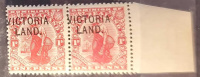 Лот 0059 - 1911. Victorialand. №2 пара с полем и со сдвигом надпечатки