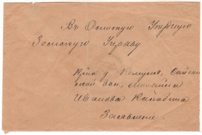 Лот 0827 - 1896. Осинский уезд. Франкировка маркой Шм.20