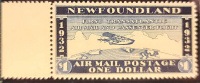 Лот 0080 - AMTE4, NSSC, Ньюфаундленд, Канада, $1, Первая трансатлантическая воздушная почта