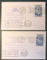Лот 0066 - 1934. Две карточки, отправленные со станции Литл-Америка(31.01.1934) в США.