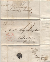 Лот 0348 - 1840. Морская почта. Отправлено 12.12.1840 года из С.-Петербурга в Бостон (США) через Нью-Йорк