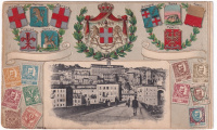 Лот 2536 - Германия - Открытка - Почтовые марки и гербы Италии