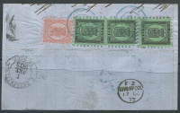 Лот 0411 - 1873. Франкировка тремя марками №6Вz и 9Ву