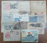 Лот 0156 - Набор из 11 иллюстрированных воинских почтовых отправлений