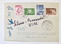 Лот 0331 - Автографы. Н. Панина (первого олимпийского чемпиона России в 1908 году в Лондоне) и Н. Ромашкова (первая советская олимпийская чемпионка в 1952 году в Хельсинки)