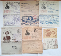 Лот 0293 - Подборка из 6 воинских писем  (5 секреток и карточка) по теме А. Суворов