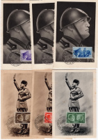 Лот 0233 - 1941 г. Италия - полная серия марок №623-628 на открытках со спецгашениями