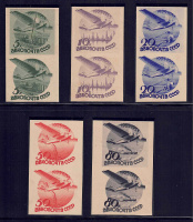 Лот 0921 - 1934. Пробные марки в парах с фоном и без фона. №350-354.Полный комплект.