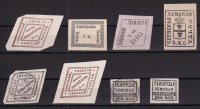 Лот 0693 - Набор из 8 фальшивых редких земских марок
