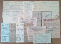 Лот 0210 - Мини коллекция денежных почтовых документов из полевых почтовых контор