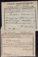 Лот 0772 - 1874-1875. Два типа телеграмм (Варшавского Полицейского Телеграфа)
