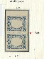 Лот 0684 - ПРОБА к маркам Шм.22-24 (пара с перфорацией между марками), только зелёный фон, пара тип II и тип II
