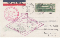 Лот 0427 - 1930.'Граф Цеппелин'. Отправление из США. Красивая франкировка и карточка