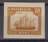 Лот 0030 - Норвегия. Проба невыпущенной марки, *, 1937 г., легендарное полярное судно 'Фрам'